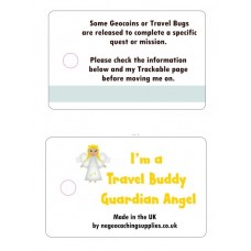 Travel Buddy Guardian Angel Tag (**NEW** Flexible Mission Tags by NE Geocaching Supplies)